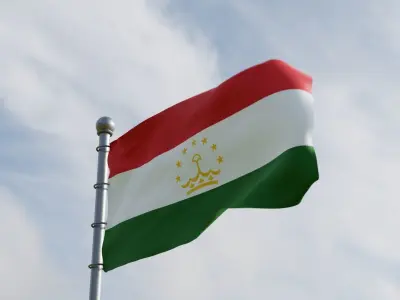 Animated Tajikistan Flags 3D model