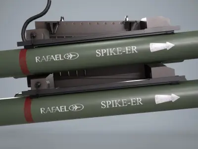Launcher Spike ER With Missile Low-poly 3D model