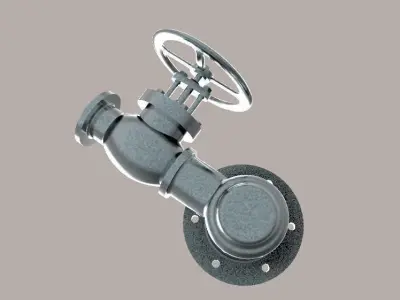 screw-down stop valve for chemical liquids 3D model