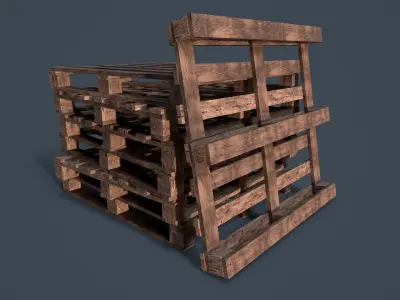 Stack of Pallets Low-poly 3D model