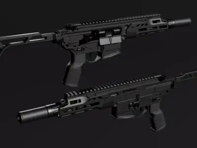 SIG Sauer RSAR MCX Rattler LT Low-poly 3D model