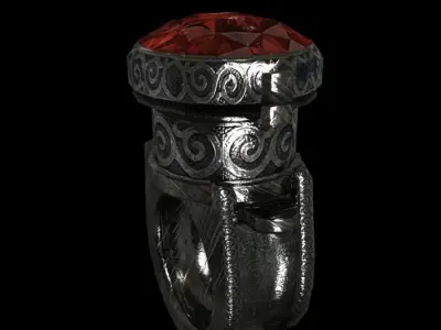 ring pistol animated Low-poly 3D model