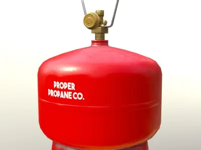Gas Cylinder 2 kg Red Low-poly 3D model