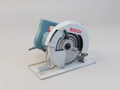 Realistic Power Tool Bosch Circular Saw with PBR Texture Low-poly 3D model