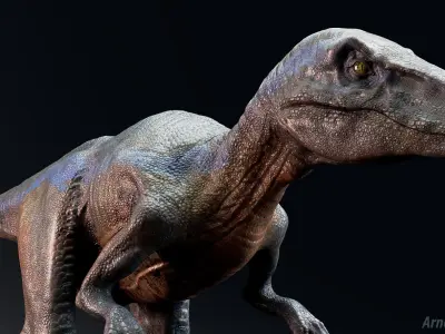 Dinosaur Raptor - Hybrid Velociraptor - Unreal Engine Project Low-poly 3D model