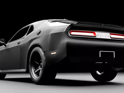 Realistic Black Muscle Car High Poly Cinematic Vehicle 3D model