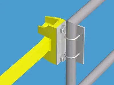 Single bar safety gate Free 3D model