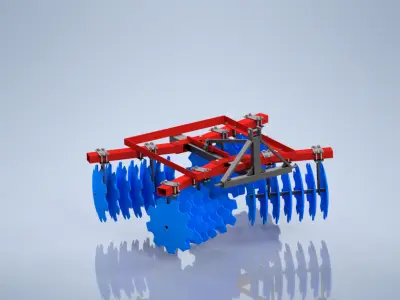 Disc Harrow Low-poly 3D model