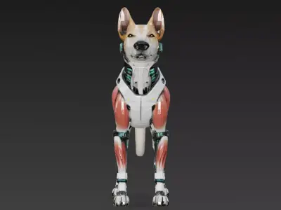 Cyber Dog Creature Model Low-poly 3D model