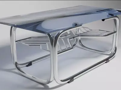 Glass CoffeTable Classic old Vintage 3D Model 3D model