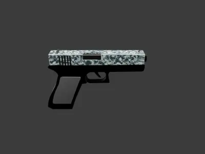 glock 17 Low-poly 3D model 7