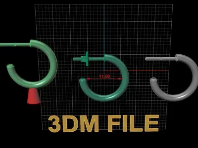 Earring Hoop Rope Opened Back 11mm Width Inside 3D print model