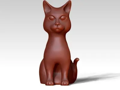 sitting cat statue Free 3D print model