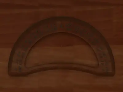 180 Degree Protractor 15cm 3D model