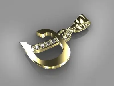 simple diamond necklace letter  -29 part -3d supported ready 3D print model