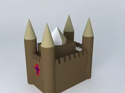 castle made of cardboard Free 3D model