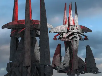 Dark Terra Former Mining tower Kitbash 2 3D model