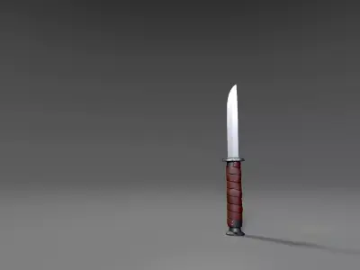 Combat Leather Wrapped Knife Low-poly 3D model