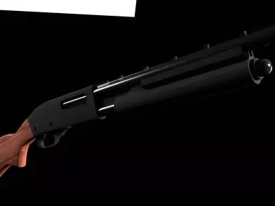 Remington 870 Pump Shotgun Low-poly 3D model