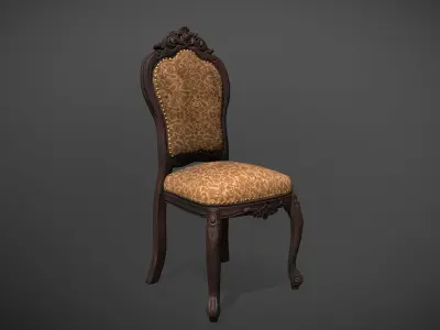 Antique Chair Low-poly 3D model