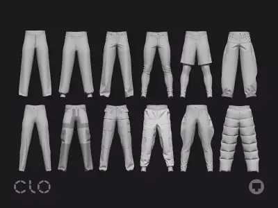 MALE PANTS PACK 2021 genesis8 zprj highpoly 3D model
