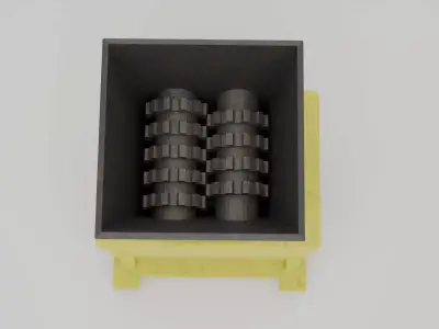 Small Industrial Stone Crusher Roller Crusher Game Ready Free low-poly 3D model