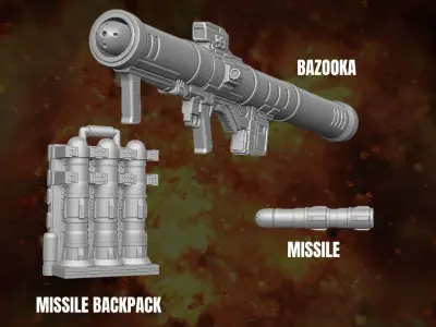Bazooca Kit for action figures 3D print model