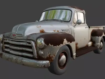 Vintage Rusty Pickup Truck 3D Model 3D model 33