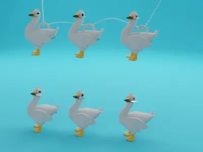 cute keychain Goose Gesha ready 3D print Free 3D print model