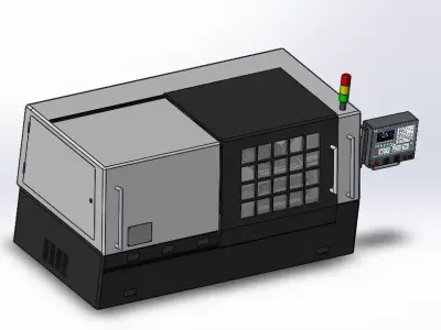 CNC double spindle lathe 3D model