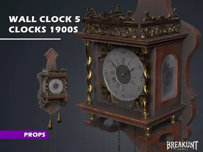 Wall Clock 5 - Clocks 1900S 3D model