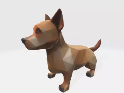 Lowpoly dog Low-poly 3D model