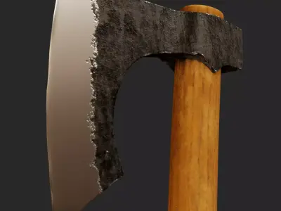 Viking Axe Low-poly 3D model 15