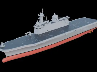 Dokdo-class  ROKS Marado amphibious assault ship Low-poly  3D model