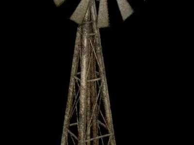 Windmill - PBR - Textured Low-poly 3D model