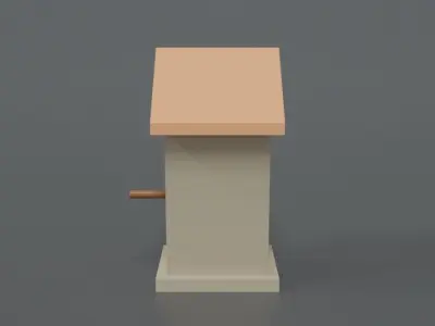 Low Poly Cartoon Bird House Low-poly 3D model