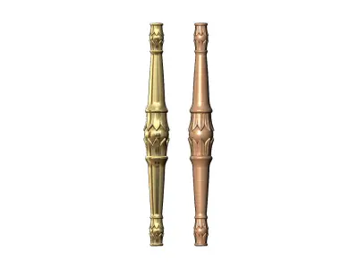 Carved lotus bead ornament capital column relief 3D print model