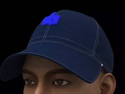 Jeans Baseball Cap 3D model