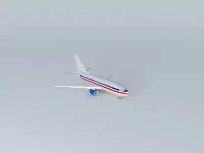737 with Emergency slide Free 3D model