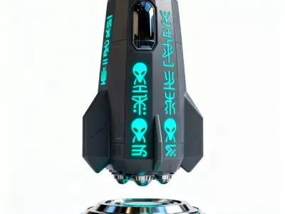 Realistic Sci-Fi Alien Drop Pod 3D Model Low-poly 3D model