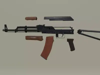 AK-74 Modular Assault Rifle Low-poly 3D model