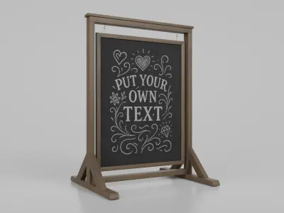 Rustic Charm Signage Bundle - Customizable Chalkboards 3D model
