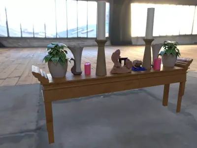 Showpiece table frog fish Environment Props Unreal Engine Unity Low-poly 3D model