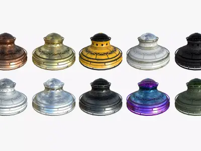 10 Alien Spaceship UFO F Collection - Sci Fi Spacecraft Design 3D Model Pack