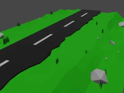 Glider Airplane Low-poly 3D model