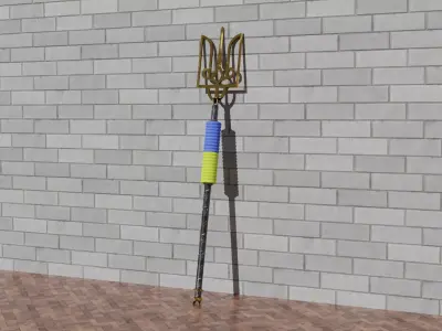 Ukrainian trident Low-poly 3D model