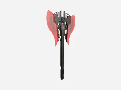 SciFi War Axe B04 Black Red - Sci Fi Weapon Design Low-poly 3D model