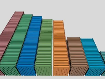 Printable Shipping Containers for H0 Scale Railroad Miniature 3D print model