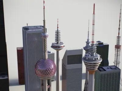 Skyscrapers and Towers 3D model