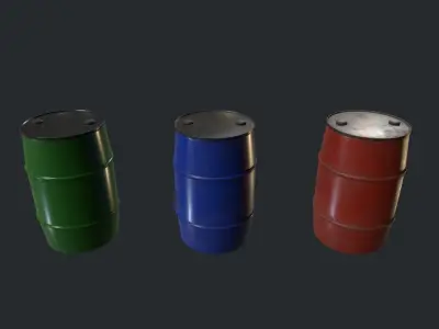 Barrel Pack 01 Low-poly 3D model